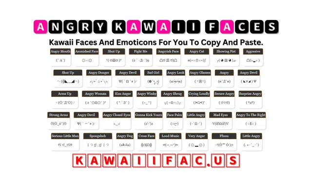 Angry Kawaii Faces & Emoticon (` A´)
