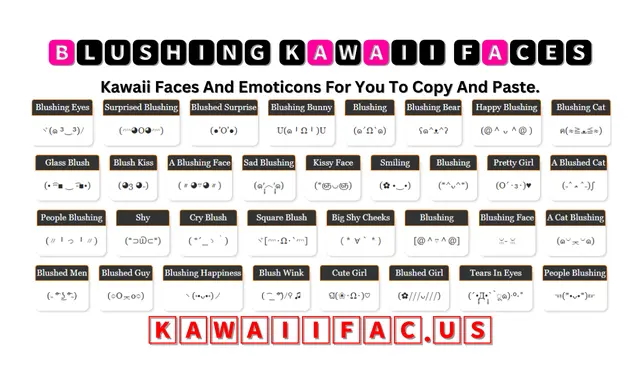 Blushing Kawaii Faces Or Emoticon ヾ(๑ ³‿³)ﾉ