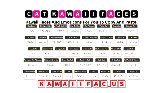 Cat Kawaii Faces Or Emoticon 【≽ܫ≼】