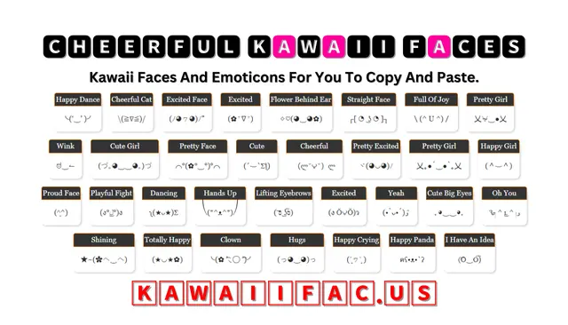Cheerful Kawaii Faces Or Emoticon ╰(‘‿’ )╯
