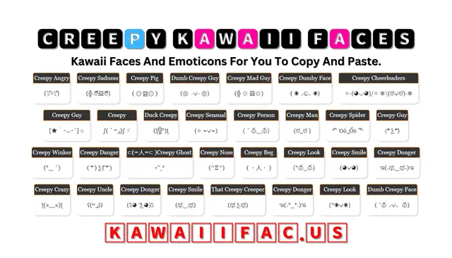 Creepy Kawaii Faces Or Emoticon (꒦ິ⌑꒦ີ)