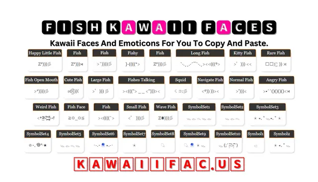 Fish Kawaii Faces Emoticon Ζ°)))彡