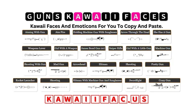 Guns Kawaii Faces Emoticon ╾━╤デ╦︻(˙ ͜ʟ˙ )