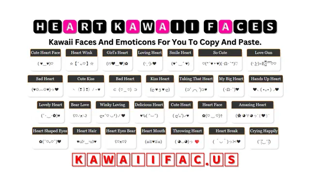 Heart Kawaii Faces Emoticon ( ♥‿♥)♡