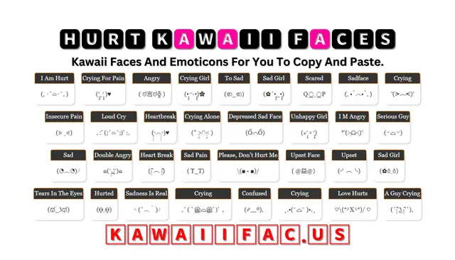 Hurt Kawaii Faces Emoticon (｡･`⌓･´｡)