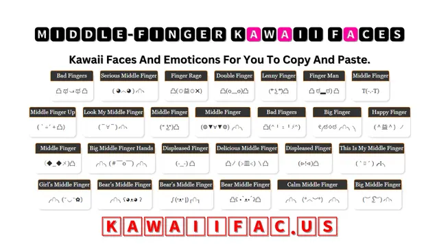 Middle-Finger Kawaii Faces Emoticon ( ◕︿◕ )╭∩╮
