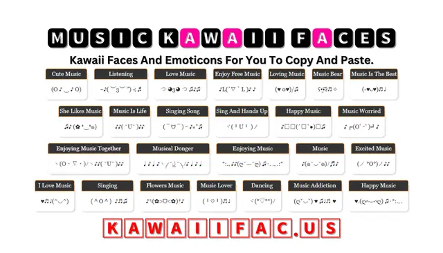 Music Kawaii Faces Emoticon (O ♪ ‿ ♪ O)