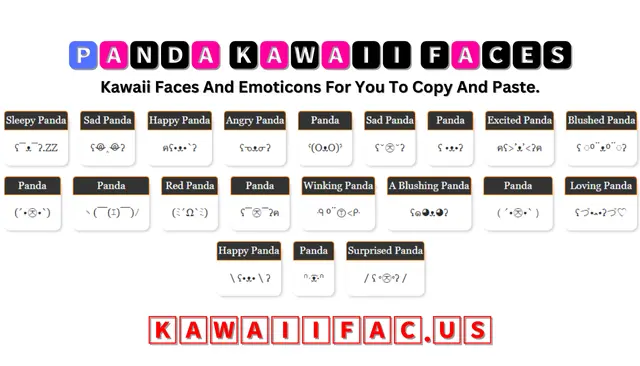 Panda Kawaii Faces Emoticon ʕ๑◕ᴥ◕ʔ