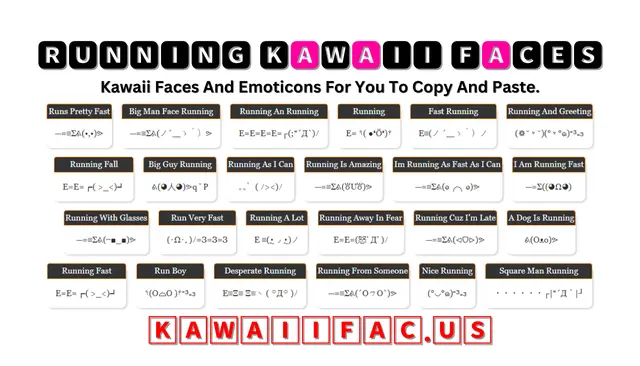 Running Kawaii Faces Emoticon ─=≡Σᕕ(•,•)ᕗ