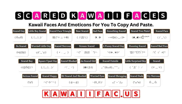 Scared Kawaii Faces Emoticon ( Ŏ⌓Ŏ)