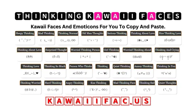 Thinking Kawaii Faces & Emoticon ( ￣‧̮￣)‧̊ ·*