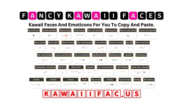 Fancy Kawaii Faces Emoticons 𓆩ᥫ᭡𓆪
