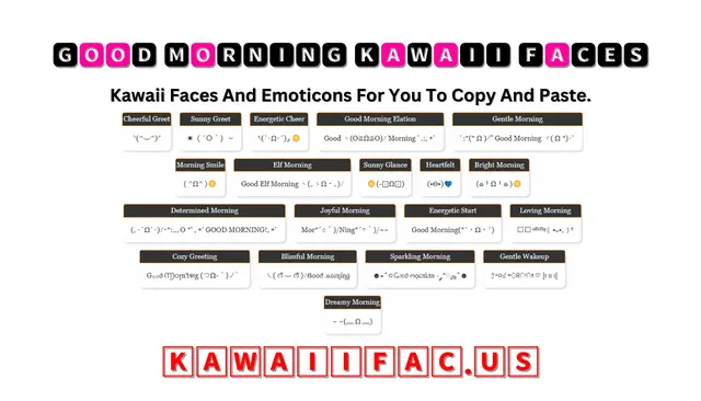 Good Morning Kawaii Faces Emoticons ( ^ω^ )☀️