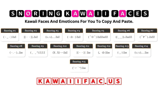 Snoring Kawaii Faces Or Emoticons (－_－) ZzZ